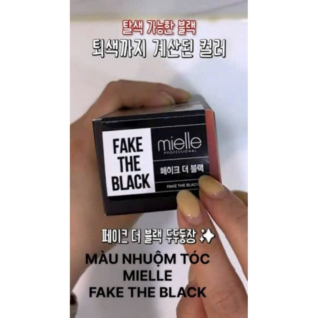 Thuốc Nhuộn Tóc MIELLE FAKE THE BLACK-Màu Nhuộm Mielle YTALY Cao Cấp Tip 120ml