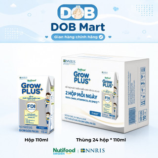 Thùng 24 hộp Sữa Bột Pha Sẵn Nutifood Sweden Grow plus+ Cao lớn vượt trội hộp 110ml DOB