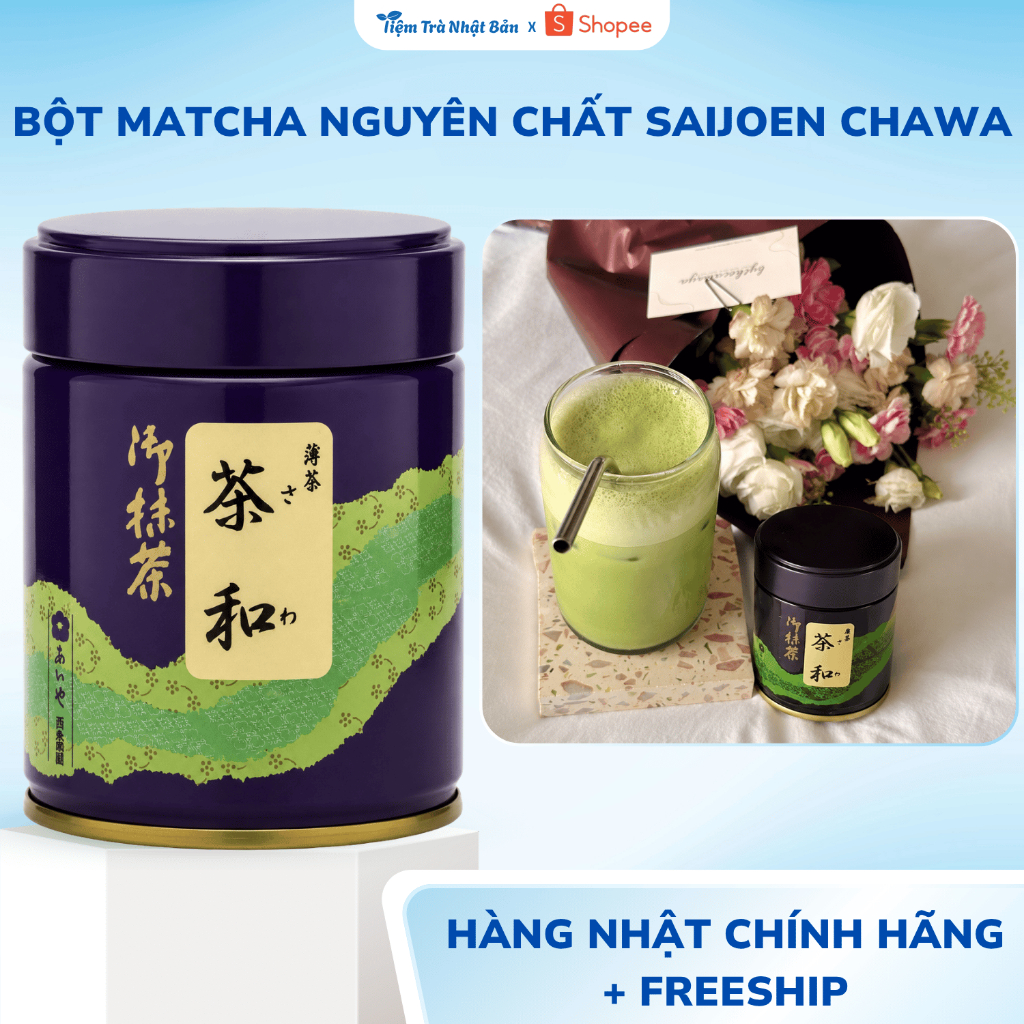 Bột Matcha Saijoen Chawa Sawa ,Yuzan,Myogetsu Bột Trà Xanh Nguyên Chất Đậm Trà Nhật Bản M71