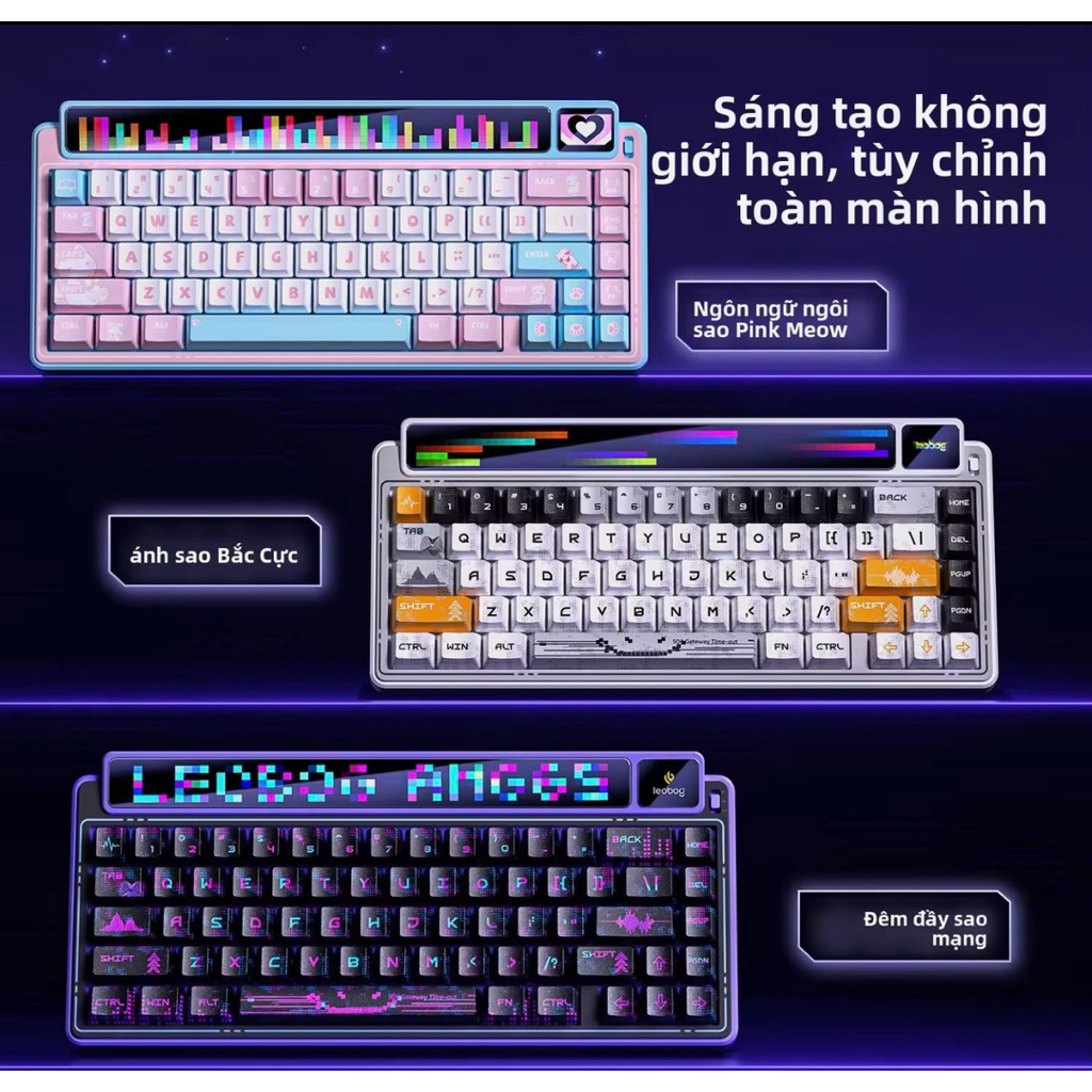 (new) Bàn phím cơ không dây Leobog AMG65 3 mode