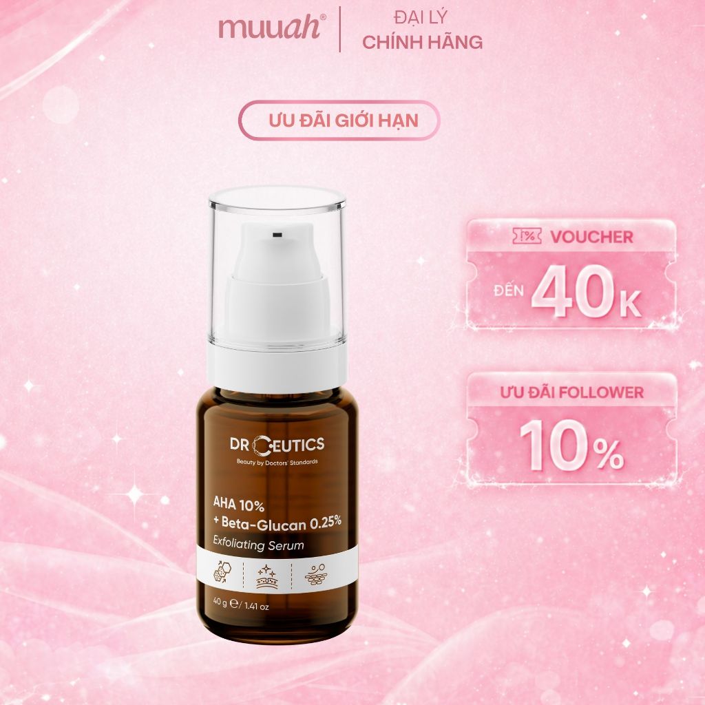Tinh Chất Tẩy Tế Bào Chết Làm Sáng Da và Mờ Thâm - DrCeutics AHA 10% Exfoliating Serum 30g