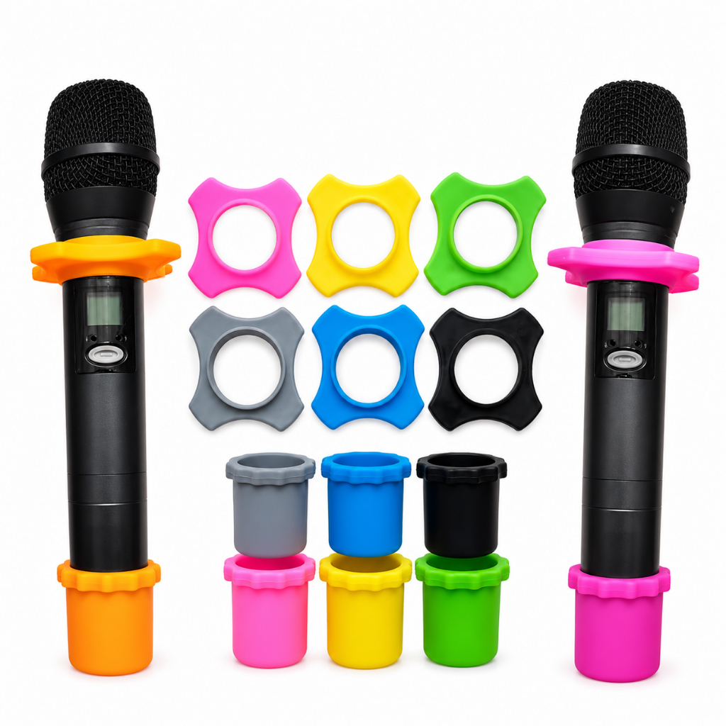 Chống Lăn Chống Sốc Micro Không Dây Vòng Silicone Chén Bảo Vệ Mic Karaoke Anti-Roll Ring Nhiều Màu