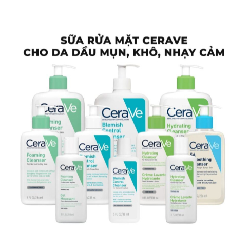Sữa Rửa Mặt CeraVe SA Smoothing, Hydrating, Foaming Cleanser - Cho Da Dầu Mụn, Khô, Nhạy Cảm 88ml - 