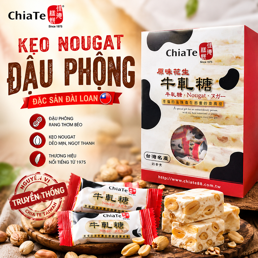Kẹo Nougat Đậu Phộng Chiate 200g