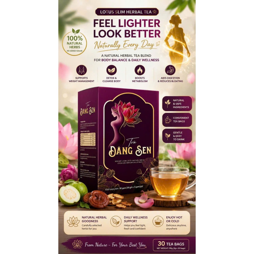 Natural Herbal Lotus Tea 30 Bags | Refreshing Body Cleanse Tea Healthy Drink