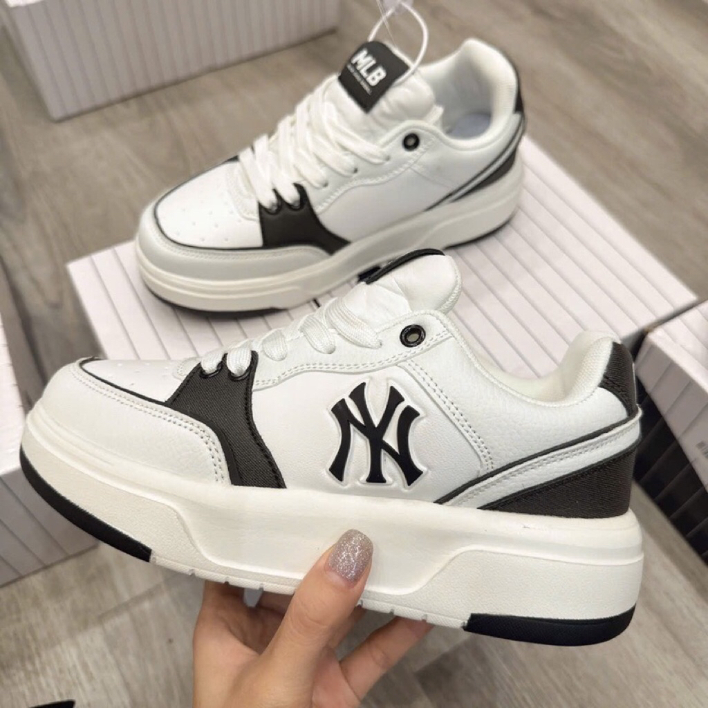 Giày Thể Thao MLB chunky Ny Màu Trắng Đen Bản Mới Nhất 2025