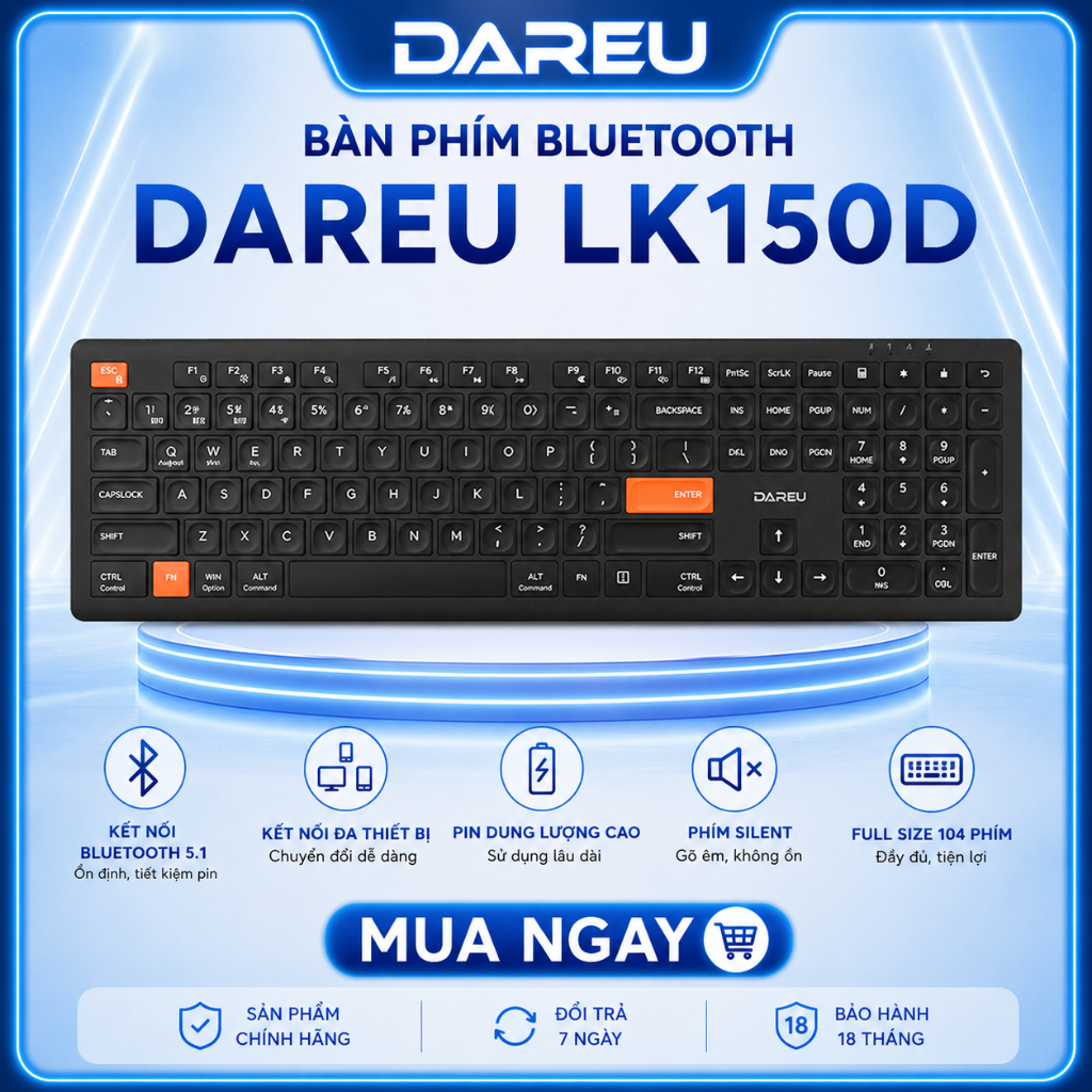 Bàn Phím Bluetooth Dareu LK150D