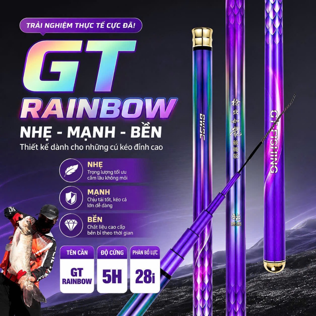 Cần câu tay GT Rainbow 5H - 28i