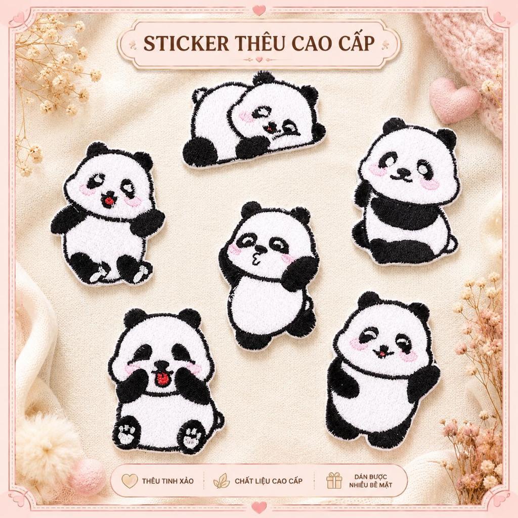 Miếng vá quần áo rách, hình thêu áo bị rách Hình Gấu Trúc Panda Fubao Panda Aibao Songbao Dễ Thương