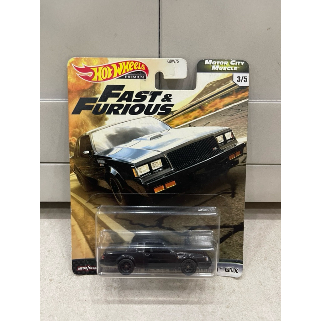 Xe mô hình đồ chơi bánh cao su Hotwheels 1:64 PREMIUM - FAST & FURIOUS - '87 Buick Grand National GN