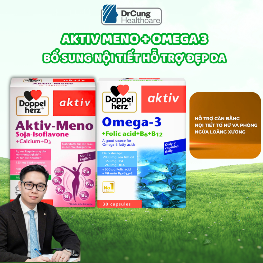 COMBO HỘP Aktiv Meno Doppelherz + Omega 3 DoppelHerz
