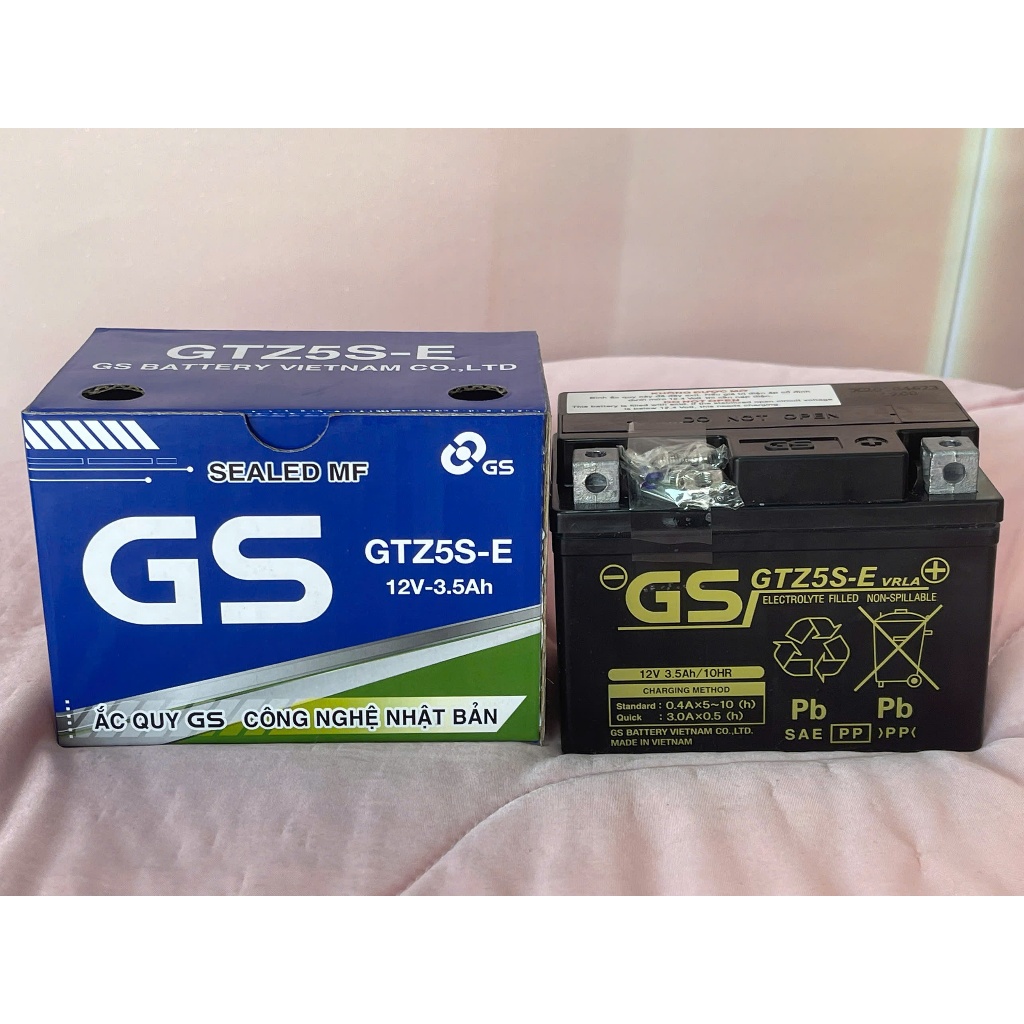 Ắc Quy GS GTZ5S-E 12V 3.5Ah Khô Miễn Bảo Dưỡng Chính Hãng Cho Xe Máy