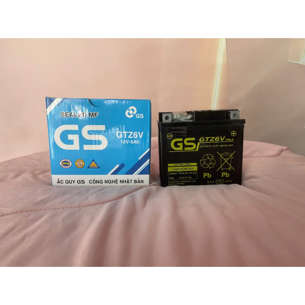 Ắc Quy GS GTZ6V 12V 5Ah Khô Miễn Bảo Dưỡng Chính Hãng Cho Xe Máy
