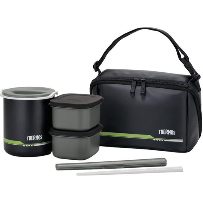 【JAPAN MADE】Thermos Insulated Lunch Box, Approx. 1 cup capacity, Matte Black, DBQ-502 MTBK