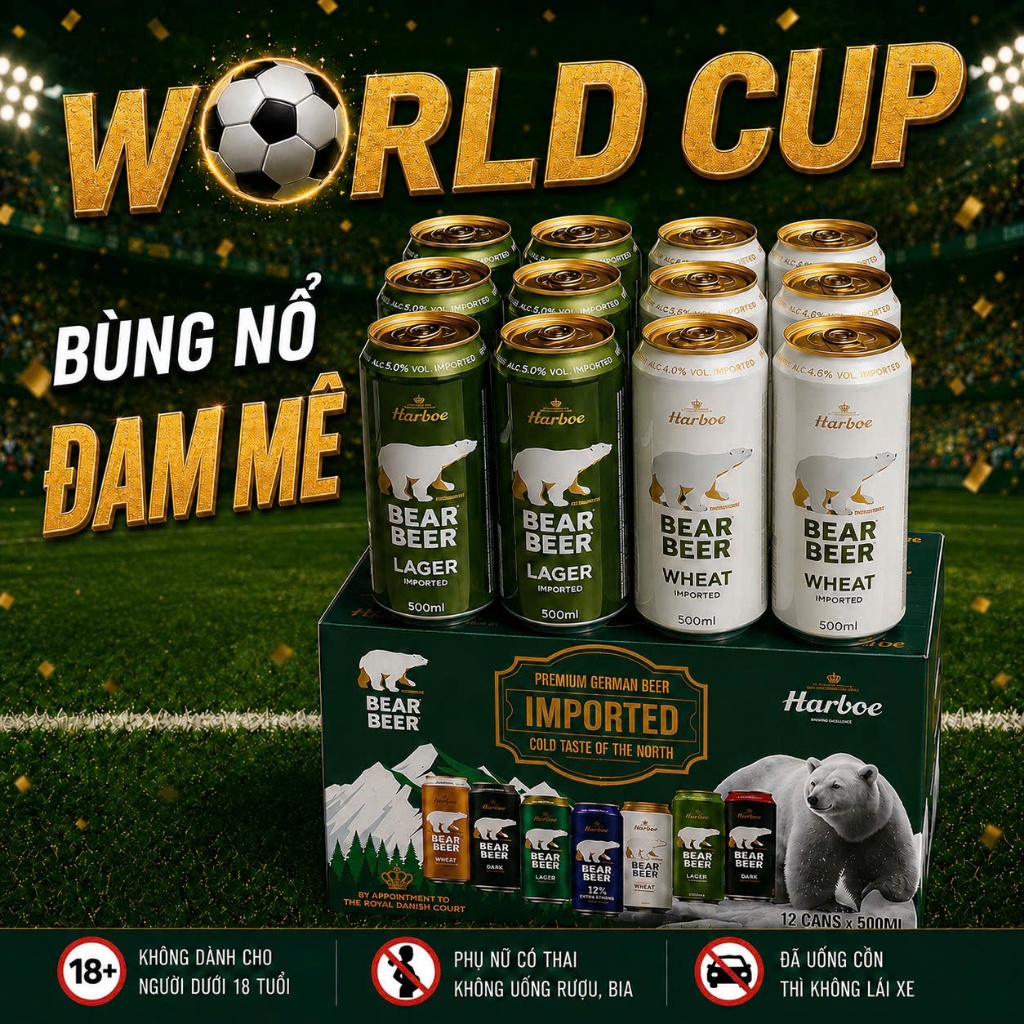 [HCM - HỎA TỐC] Bia Gấu Bear Beer hộp mix 12 lon - 2 loại
