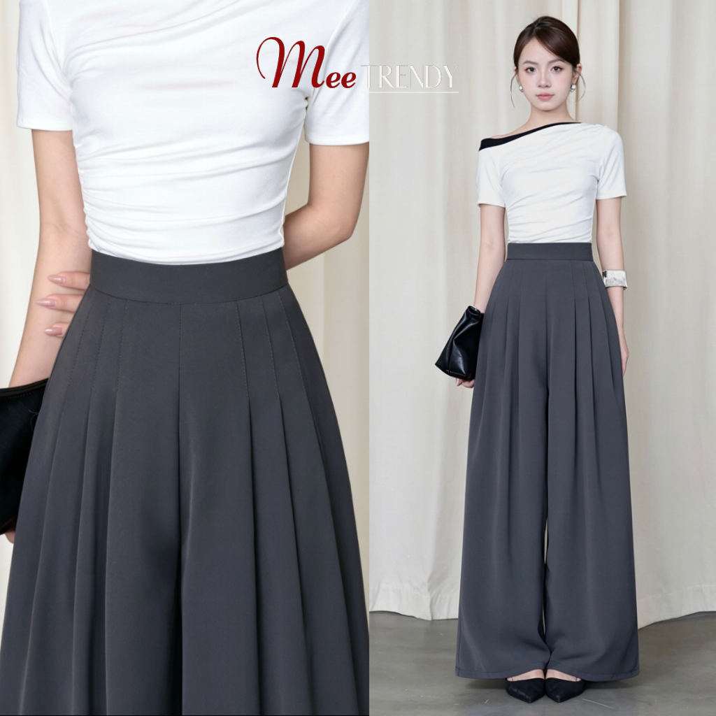 Quần Douyin Suông Dài Ống To Rộng Style Trung Ly Nẹp Khoá Kéo Sau Ống Suông Rộng, Quần Tây Nữ Ống Rộ