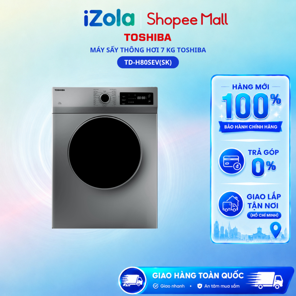 TD-H80SEV(SK) - Máy sấy thông hơi 7 kg Toshiba TD-H80SEV(SK) - Hàng chính hãng