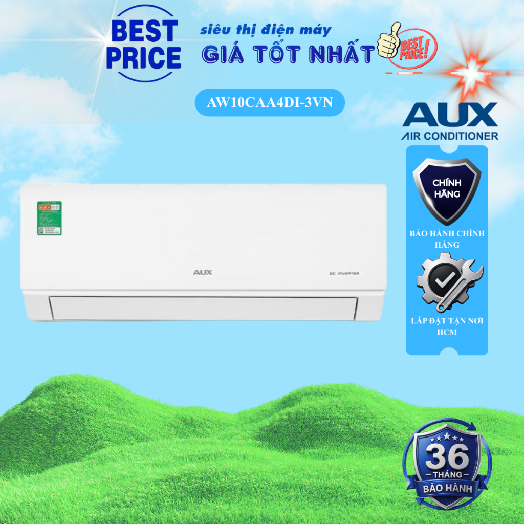 Máy Lạnh Inverter AUX 1HP AW10CAA4DI-3VN | Điều Hòa 1 Ngựa Giá Rẻ