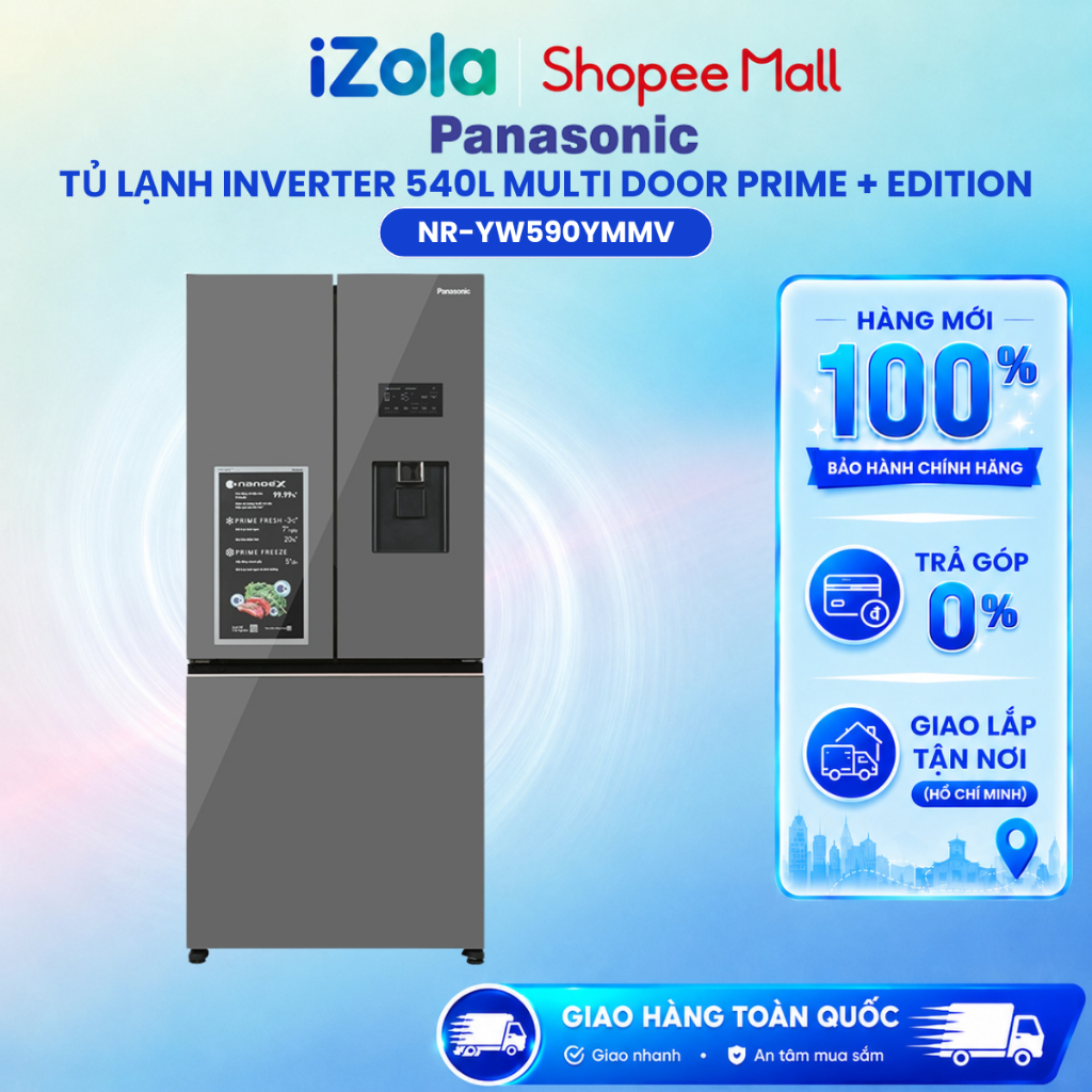 Tủ lạnh Panasonic Inverter 540 lít Multi Door PRIME+ Edition NR-YW590YMMV - Hàng chính hãng