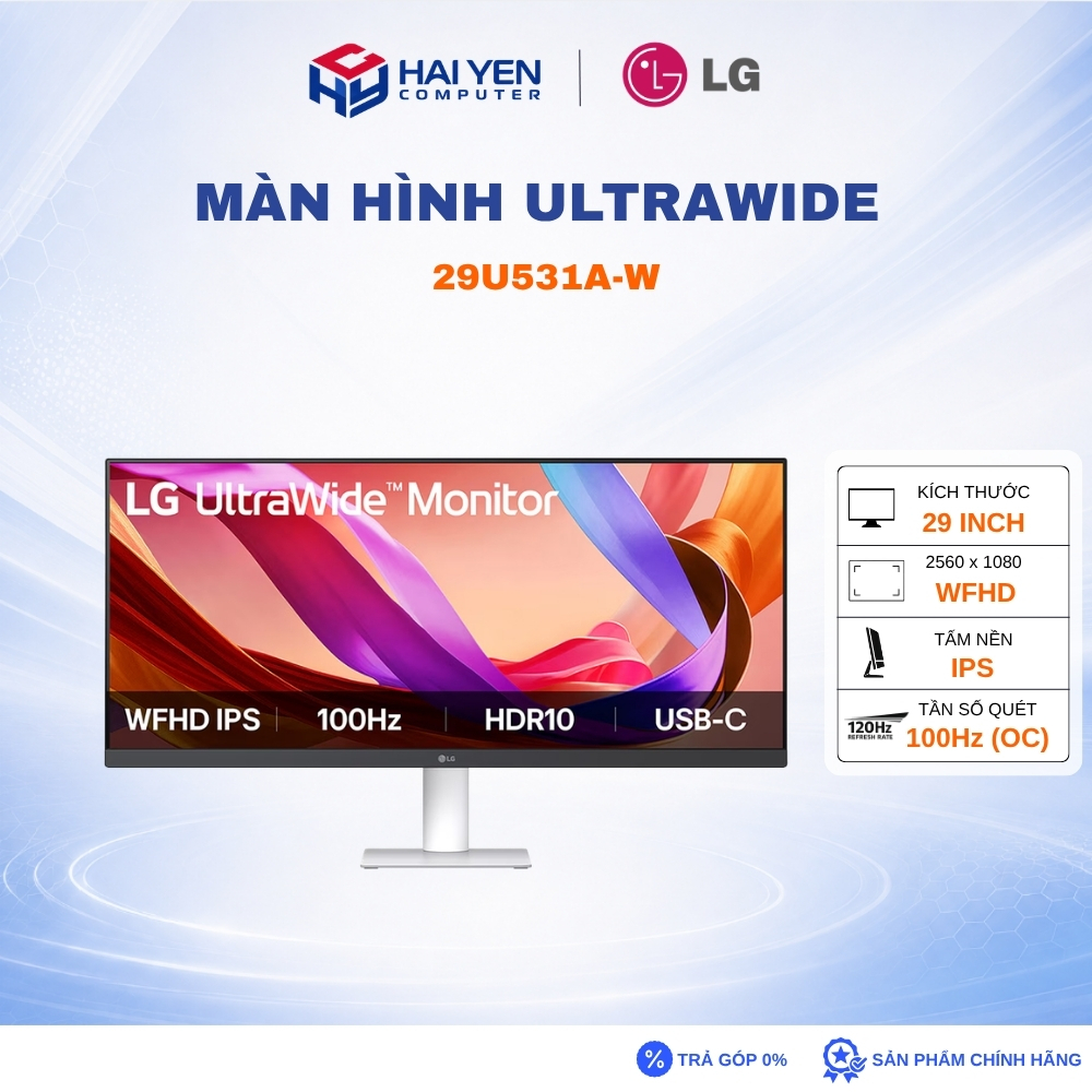 Màn Hình LG UltraWide 29U531A-W 29 Inch IPS WFHD 100Hz USB-C HDR10 Loa Tích Hợp BH 24 Tháng