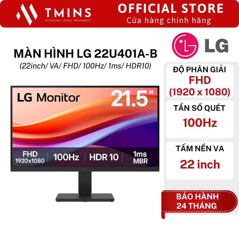 Màn Hình LG 22U401A-B (22inch/ VA/ FHD/ 100Hz/ 1ms/ HDR10) - Hàng chính hãng