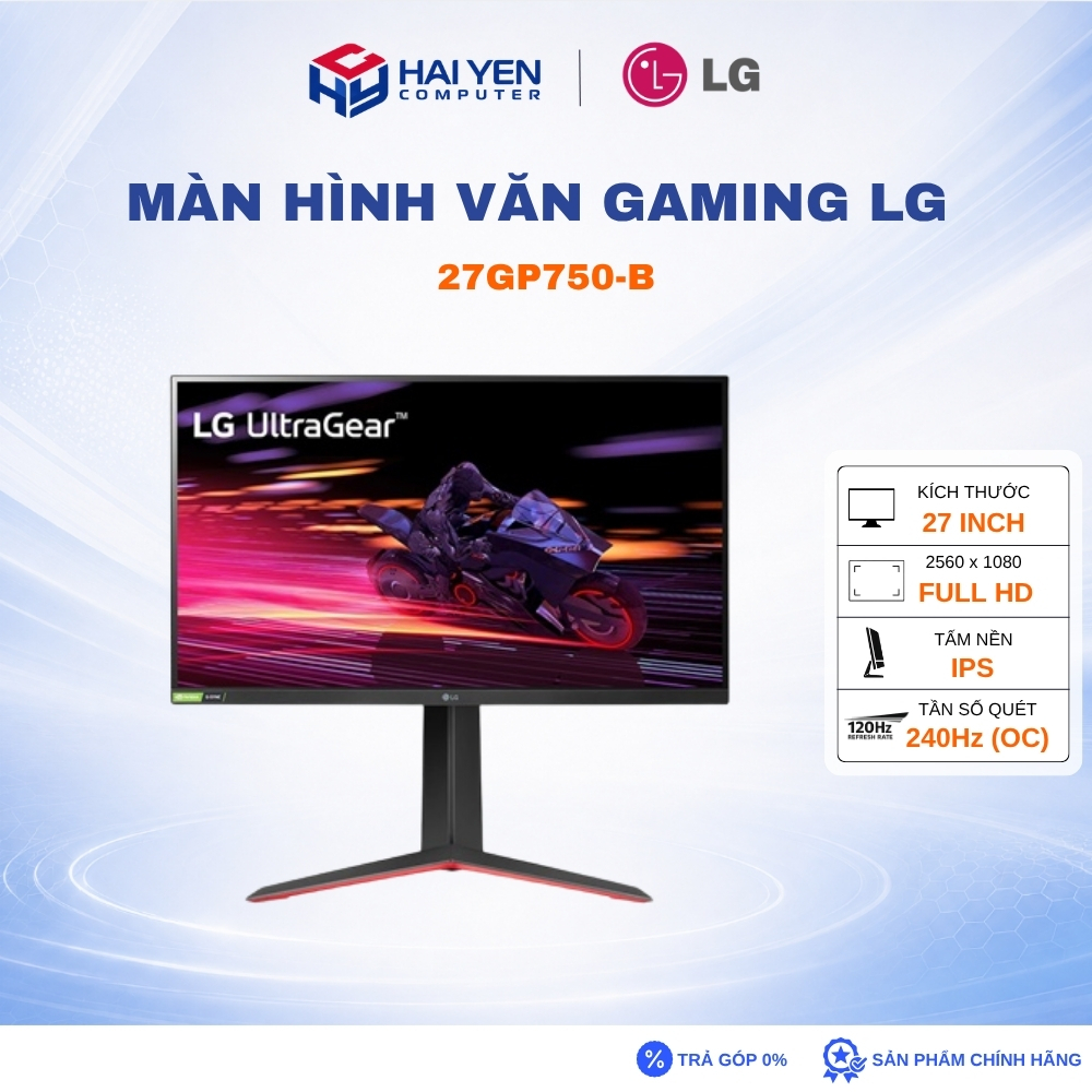 Màn Hình Gaming LG UltraGear 27GP750-B 27 Inch IPS FHD 240Hz 1ms G-SYNC FreeSync BH 24 Tháng