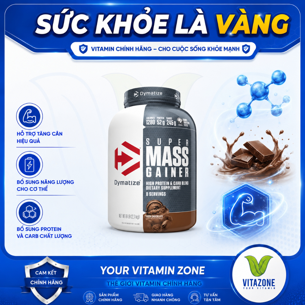 Dymatize Super Mass Gainer (6Lbs/2.7kg) - Sữa Protein Công Thức Protein Chất Lượng