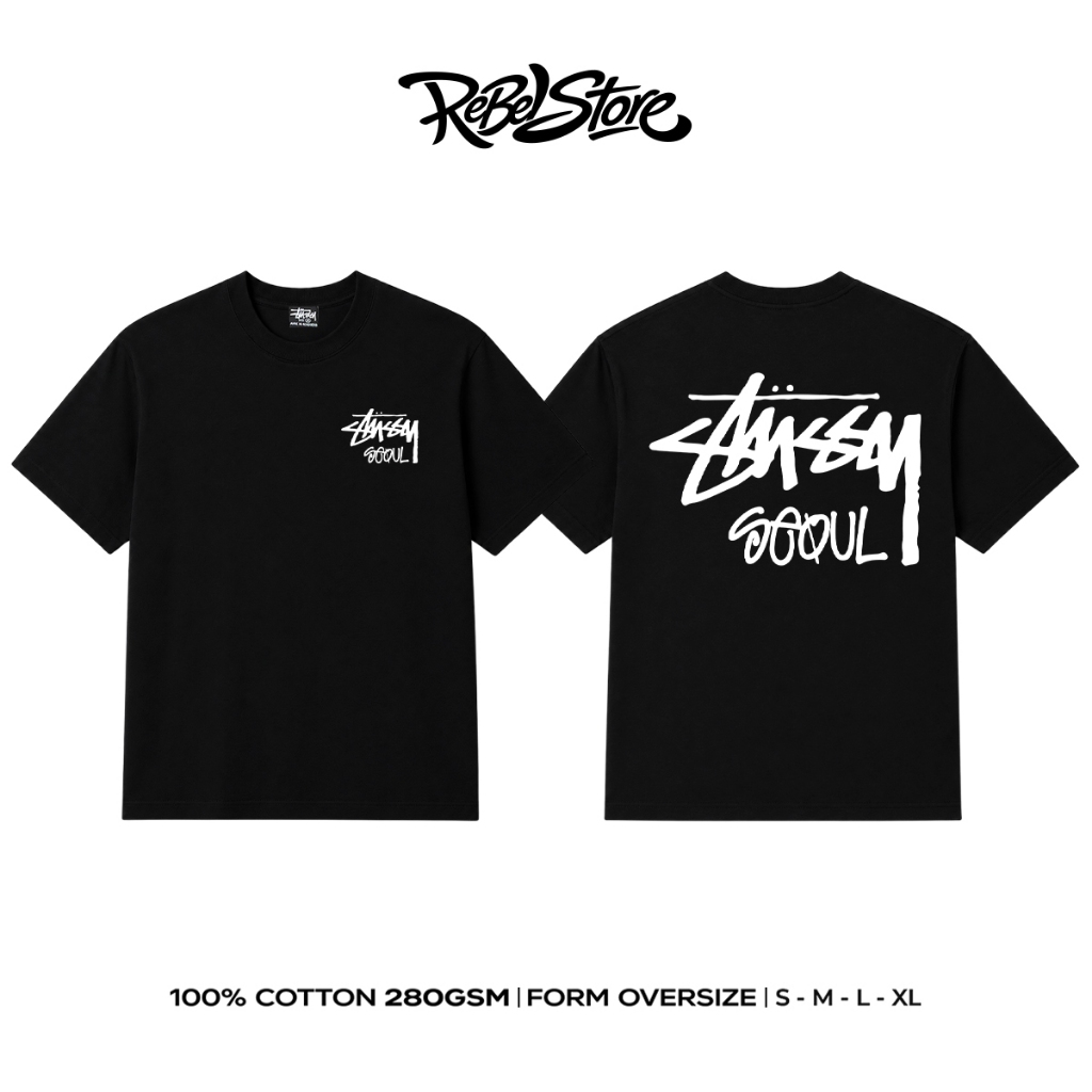 Áo Thun Stussy Seoul Form Rộng Unisex Cotton 280GSM – REBEL STORE