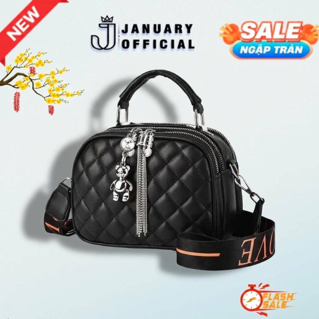 Túi xách nữ January official đeo chéo đeo vai kiểu dáng hàn quốc thanh lịch GC28