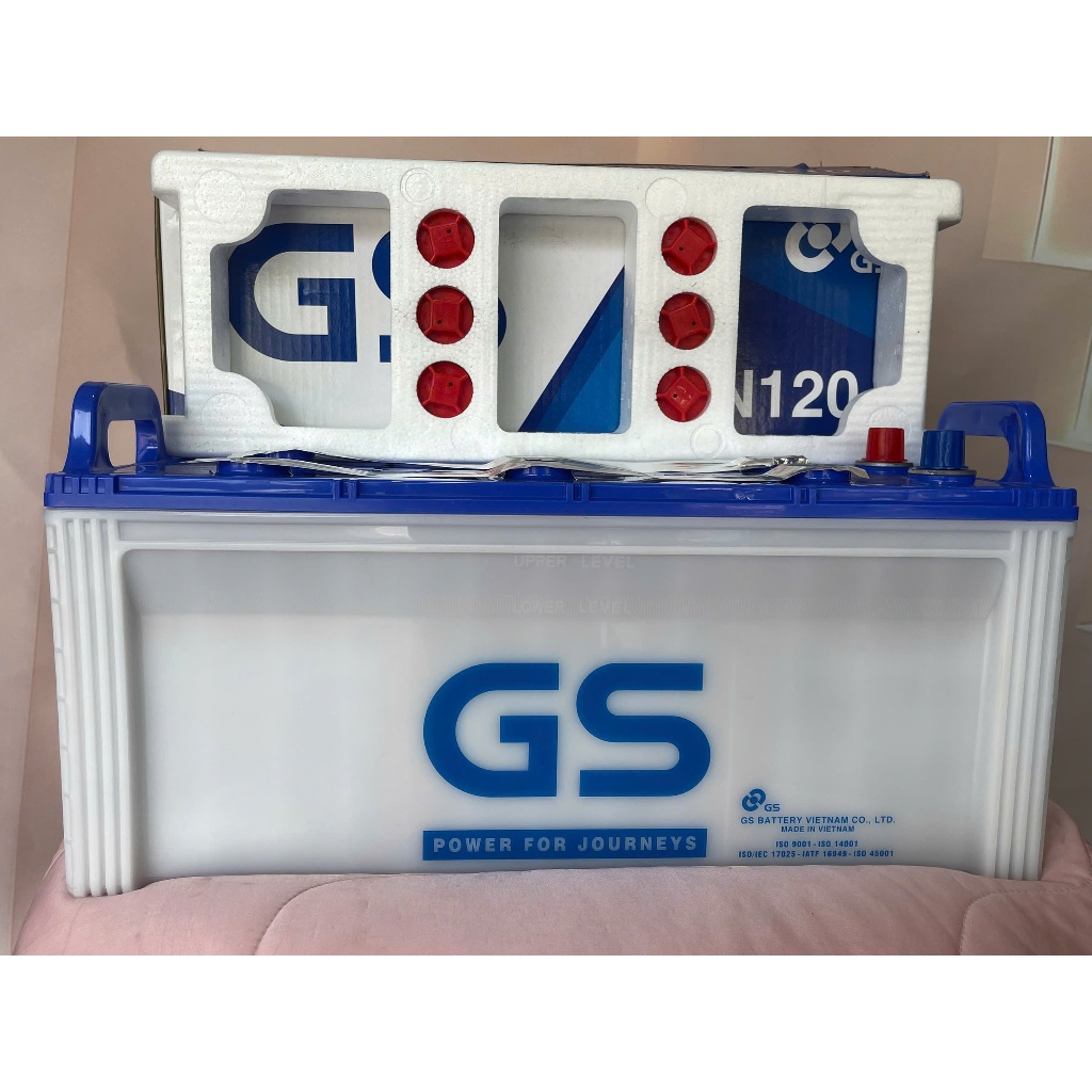 Ắc Quy GS N120 12V 120Ah Nước Chính Hãng Cho Xe Tải, Xe Khách