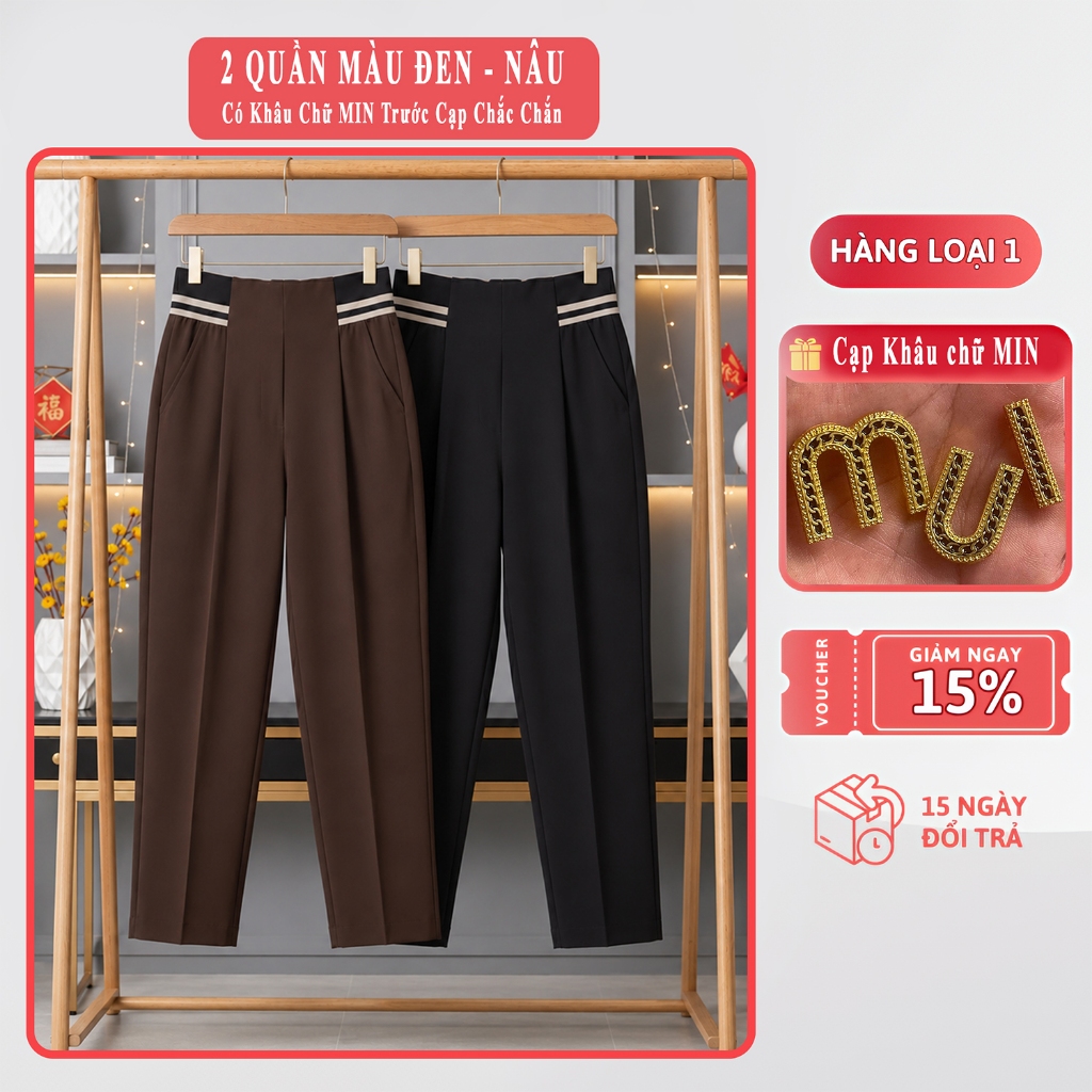 [Khâu MIN ở cạp] Quần UMI Bigsize Hàn MIU-MIN Kiểu Dáng Baggy Co Giãn 4 Chiều - Umi bản cạp chun cao