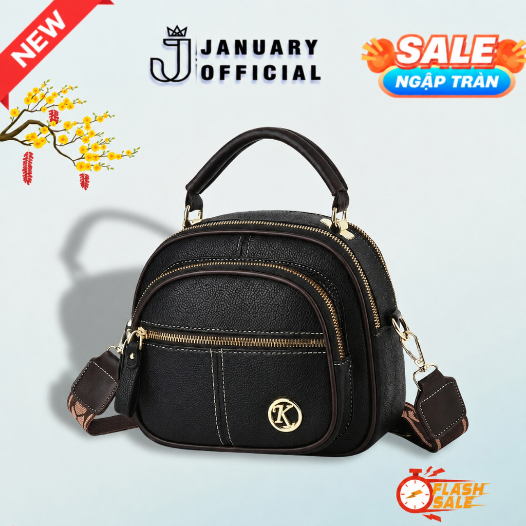 Túi xách nữ January Official đeo chéo đeo vai kiểu dáng hàn quốc thanh lịch GC34