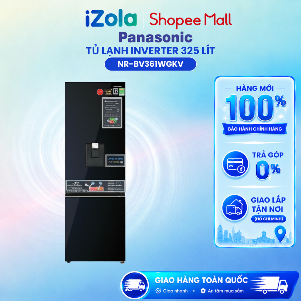 NR-BV361WGKV - Tủ lạnh Panasonic Inverter 325 lít NR-BV361WGKV - Hàng chính hãng