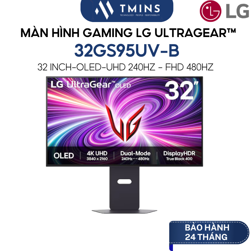 Màn hình chơi game LG UltraGear OLED 32GS95UV-B , tuỳ chỉnh 2 Chế độ tần số quét UHD 240Hz - FHD 480