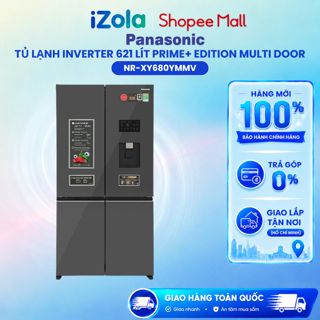 Tủ lạnh Panasonic Inverter 621 lít PRIME+ Edition Multi Door NR-XY680YMMV - Hàng chính hãng