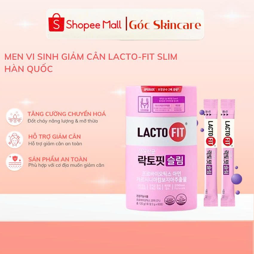Men Vi Sinh Lacto Fit Slim Maxclinic Hàn Quốc Hộp 60 Gói, Hộp Màu Hồng
