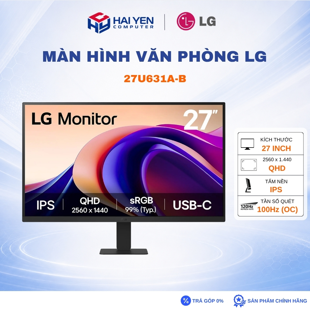 Màn Hình LG 27U631A-B 27 Inch IPS QHD 100Hz USB-C HDR10 sRGB99% BH 24 Tháng