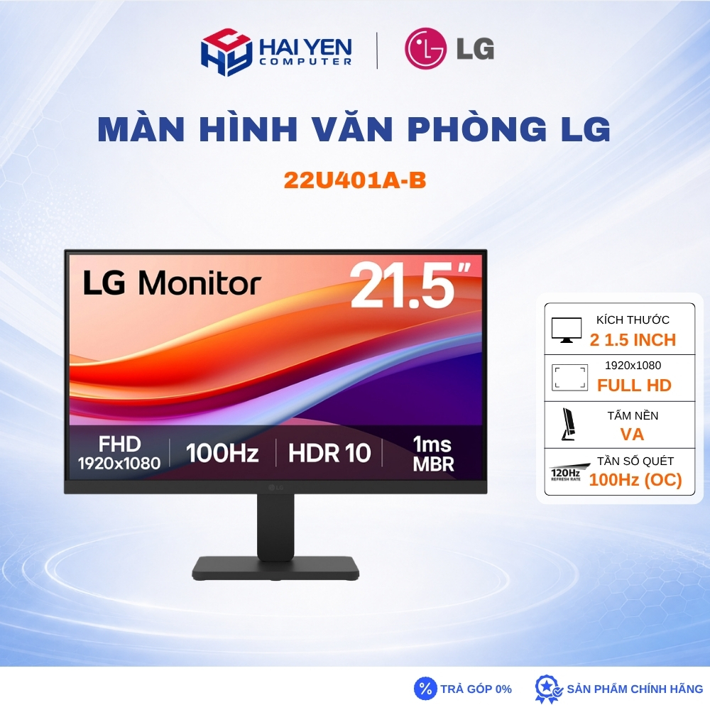 Màn Hình LG 22U401A-B 21.5 Inch VA FHD 100Hz 1ms MBR HDR10 HDMI VGA BH 24 Tháng