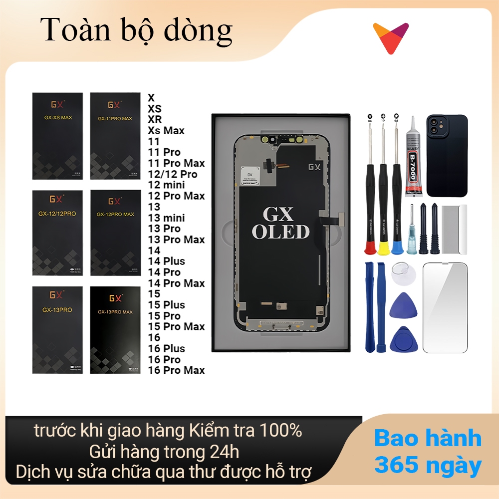 Màn hình GX OLED-HD+ chính hãng tương thích IP X/XS/XR/Xs Max/11/12/13/MINI/14/15/16/Pro/Plus/ProMax