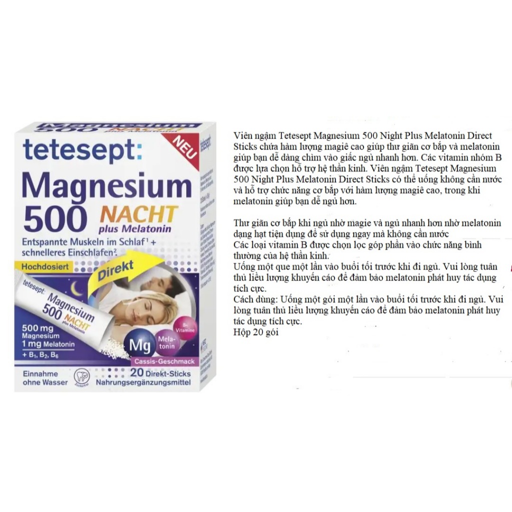 Hàng Đức, Tetesept Magnesium 500 Nacht.