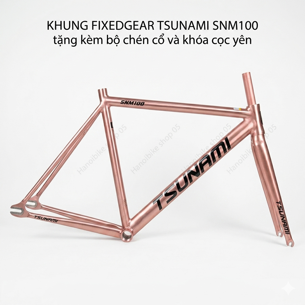 (chính hãng) Khung xe đạp Fixedgear Tsunami Snm100 khung nhôm kèm phụ kiện