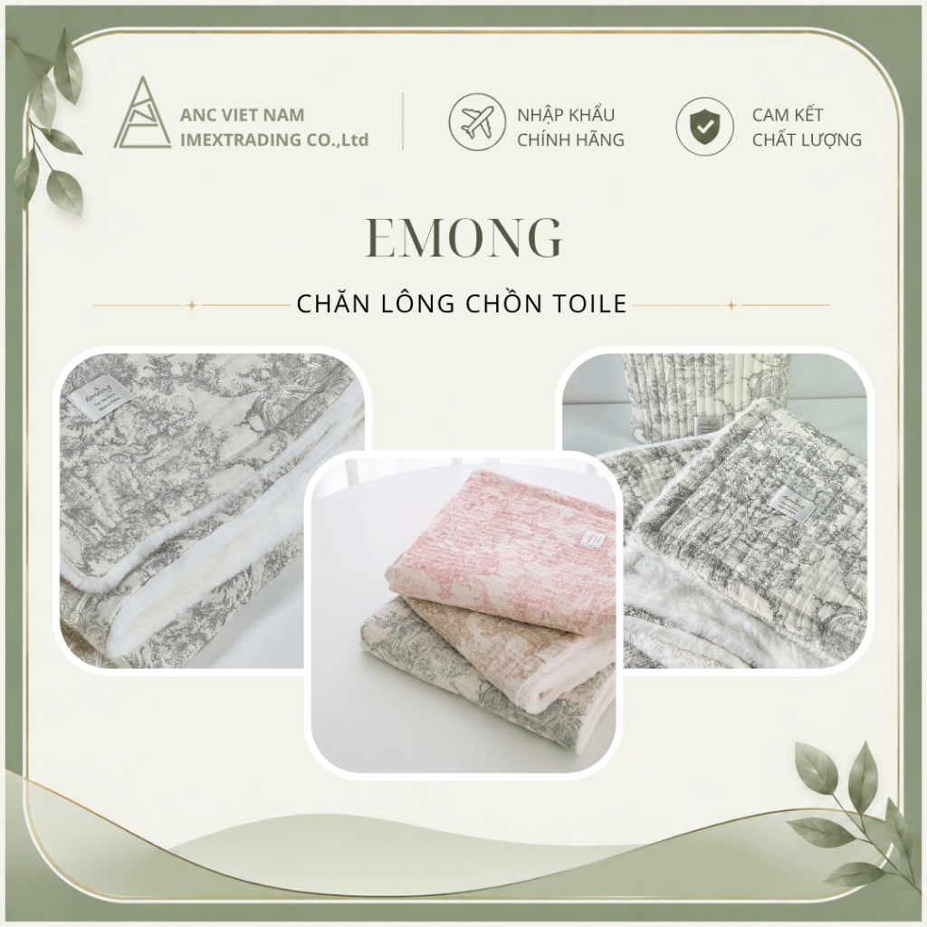 Chăn lông Toile Emong- 2 size(S,L)
