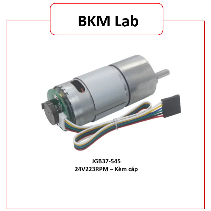 Motor Giảm Tốc Encoder JGB37-520 JGA25-370 12V JGB37-545 24V Kèm Cáp - Động Cơ DC Đo Tốc Độ Hai Pha 