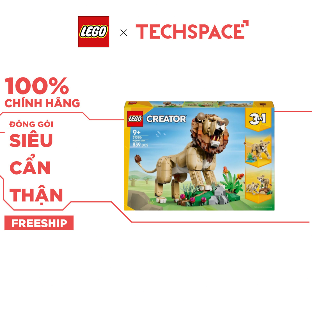 Bộ Mô Hình LEGO Creator Động Vật Hoang Dã: Sư Tử Oai Phong #31386