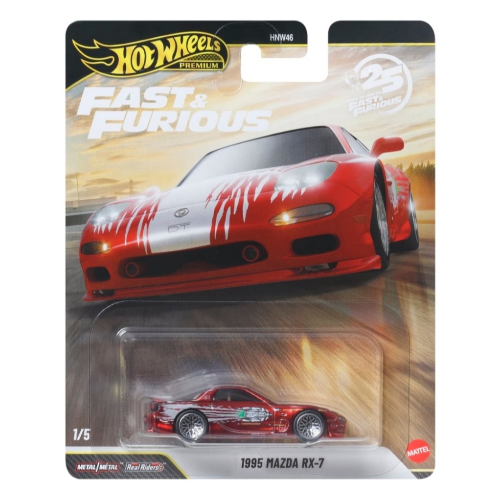 Hot Wheels Premium - Mô hình xe hơi Hot Wheels Premium 1995 MAZDA RX-7 - Fast & Furious (Chase) (new