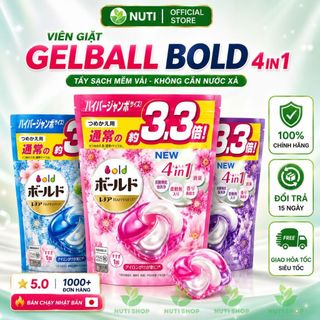 Viên giặt xả gel bold 4d 4in1 gelball nhật bản túi 30,31,32,46 viên sạch quần áo