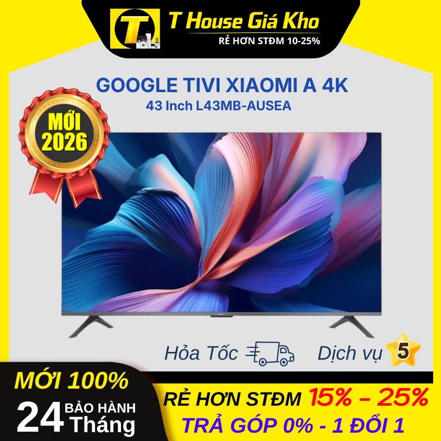 [Chính Hãng Mới 100%] Google Tivi Xiaomi A 4K 2026 43 Inch L43MB-AUSEA Sắc Nét Độ Bền Cao BH 2 Năm