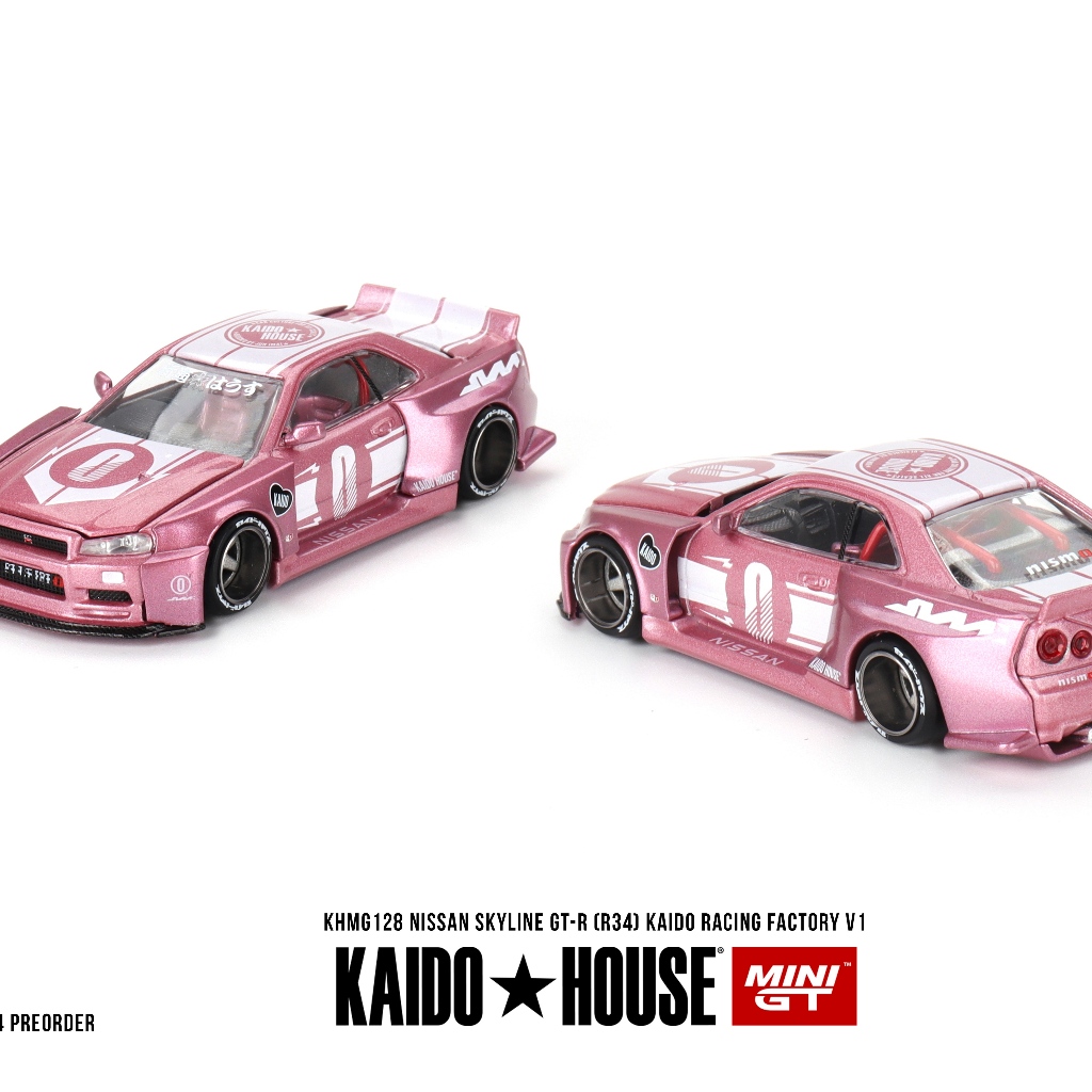 KAIDOHOUSExMini GT 128 - Nissan Skyline GT-R (R34) KAIDO RACING FACTORY V1 (new Box)