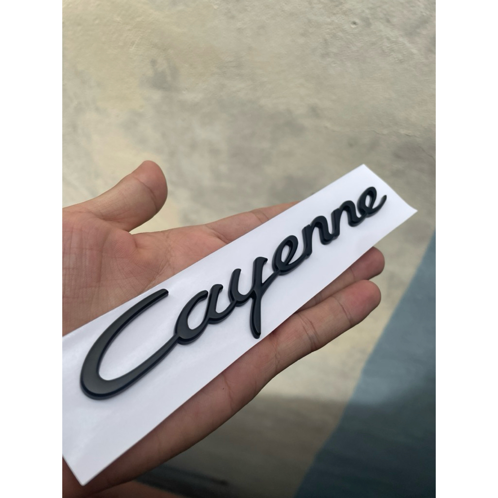 Chữ cayenne dán xe - Logo cayenne màu đen - Biểu tượng dán cốp sau cayenne