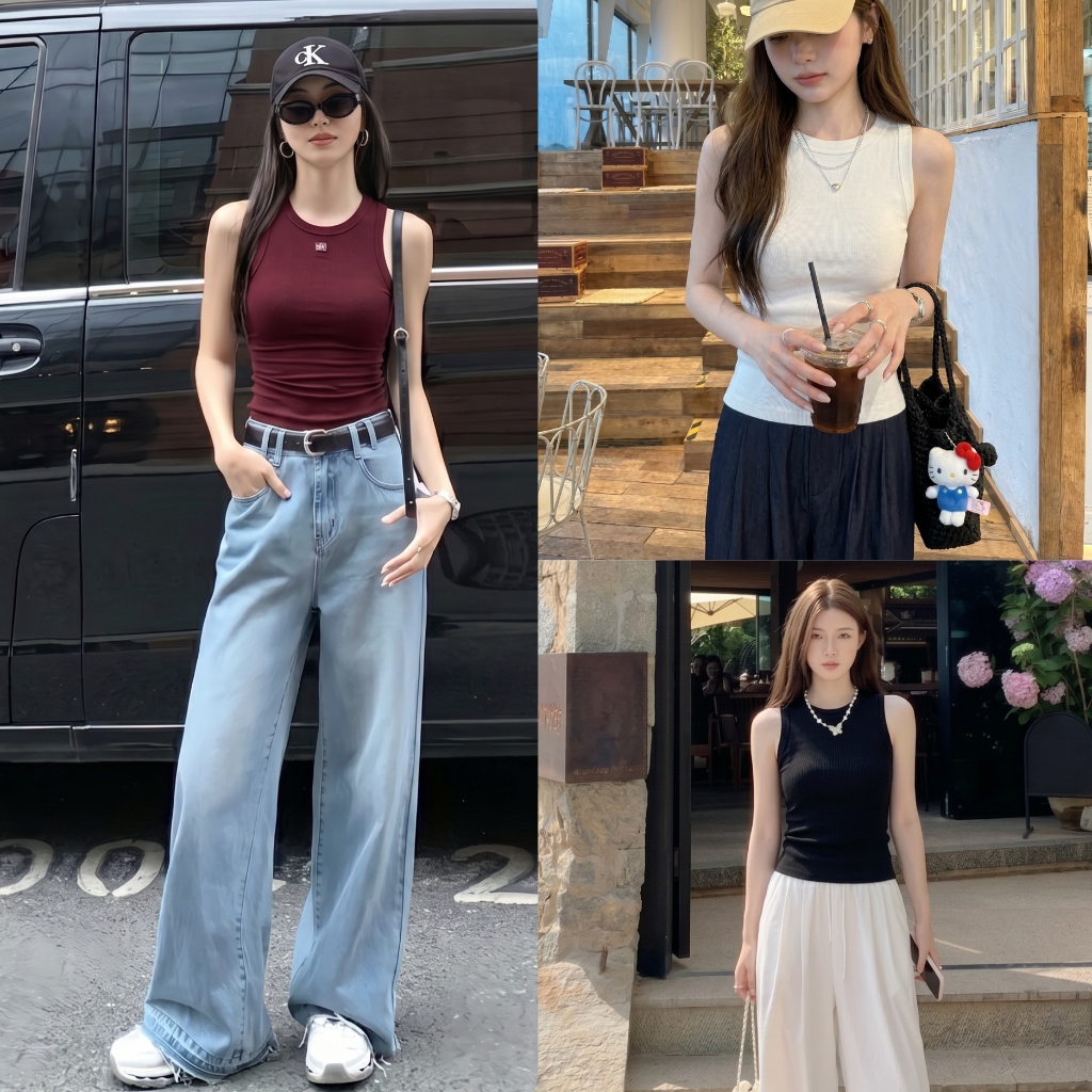Áo ba lỗ nữ LENOGI cotton mịn mát, Áo 2 dây bản to, áo tanktop nữ basic dễ phối đi chơi A03
